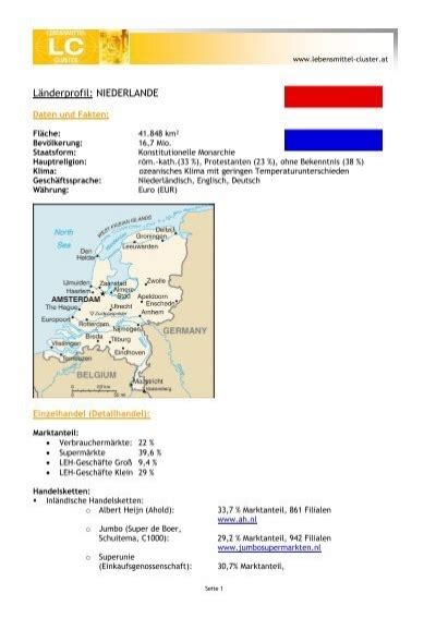 holland gennemsnitshjde|Statistisches Länderprofil Niederlande